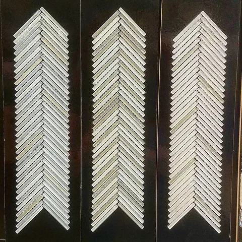 These mosaics add a touch of glam to any space. A little sparkle, a little chevron - stop by the showroom today to peep these beauties for yourself! .