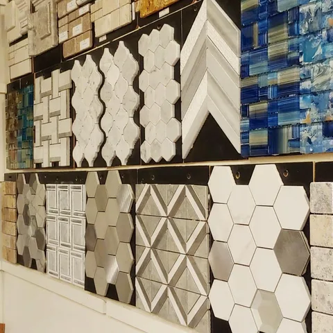Our designers hand-select mosaic pieces to bring into the store - a much larger selection than most big box stores. Come by today to choose your favorite! .