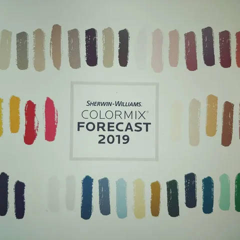 On-trend color palettes to fit all styles revealed at this year's #sherwinwilliams Colormix Forecast 2019. Which grouping is your favorite? .