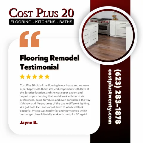Another happy home, another success story! 🌟 Our 'Cost Plus 20' model made this dream flooring remodel possible. Our client's joy speaks volumes. Ready for your own story? DM us to
