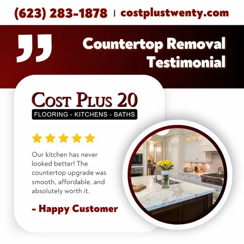 ✨ 'Our kitchen has never looked better! The countertop upgrade was smooth, affordable, and absolutely worth it.' - Happy Customer. Our 'Cost Plus 20' model makes dreams come true. 