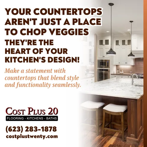 Your countertops aren't just a place to chop veggies—they're the heart of your kitchen's design! 💖 Make a statement with countertops that blend style and functionality seamlessly. 