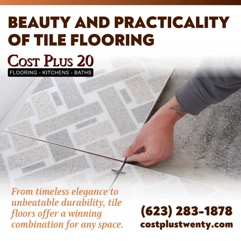 Discover the beauty and practicality of tile flooring! 🏡✨ From timeless elegance to unbeatable durability, tile floors offer a winning combination for any space. Say goodbye to con