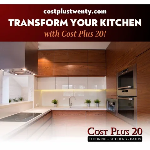 Transform your kitchen today! At Cost Plus 20, we bring your vision to life with expert cabinet design consultations, offering stunning 3D renderings and professional installation 
