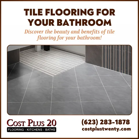 ✨ Discover the beauty and benefits of tile flooring for your bathroom! 🛁 Here's why it's the ultimate choice: 💫 DURABILITY: Withstanding moisture and everyday wear, tiles are built