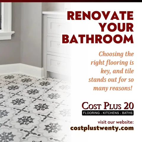 🛁✨ Thinking about renovating your bathroom? Choosing the right flooring is key, and tile stands out for so many reasons! Here's why: