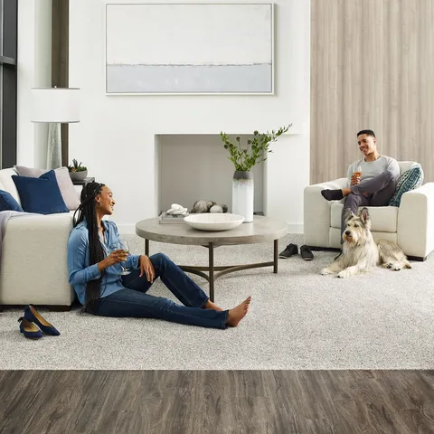 Stylish, smart, and perfect for city living! Titan carpet creates a soft and inviting space for playful moments, while the sleek Lifestyle hard surface effortlessly handles entrywa