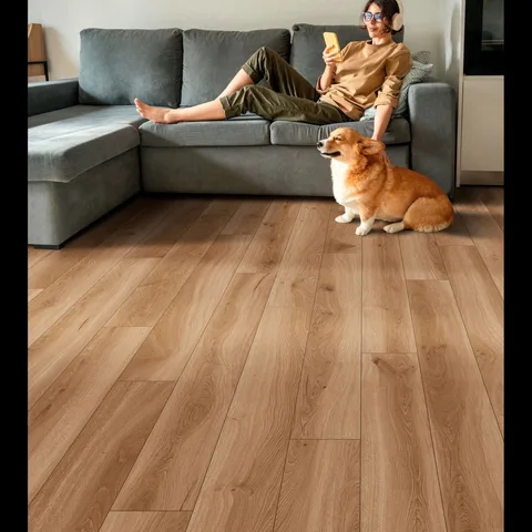 Pet-approved. Style-approved. Weekend-approved. 🐶| 1104 City Scape#PawPrintProof #HomeStyle #WarmInteriors #interiordesign #homedecor #flooring #renovation #decor #architecture #ho