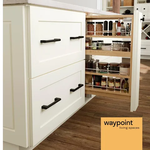 Before you choose a cabinet color, look at what needs a home. ☑️