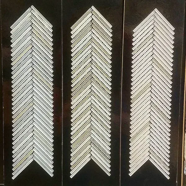 Chevron mosaic tile samples with contrasting finishes – Flooring Installation in El Mirage, AZ